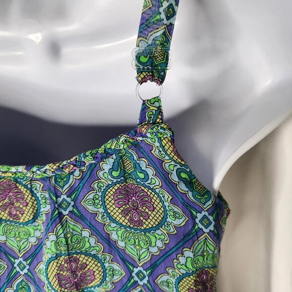 Disney D Signed Juniors Medium Dress Lined Purple Green - Picture 3 of 6